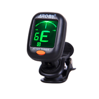 AROMA AT-101 Digital Clip-on Guitar Tuner Foldable Rotating Clip High Sensitivity for Chromatic Guitar Bass Violin Ukulele