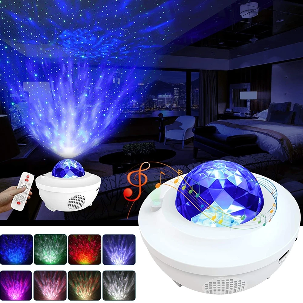 Night Light for Kids Star Projector LED Nebula Cloud Bedroom Night Light with Bluetooth Speaker, Voice Control& Remote Control