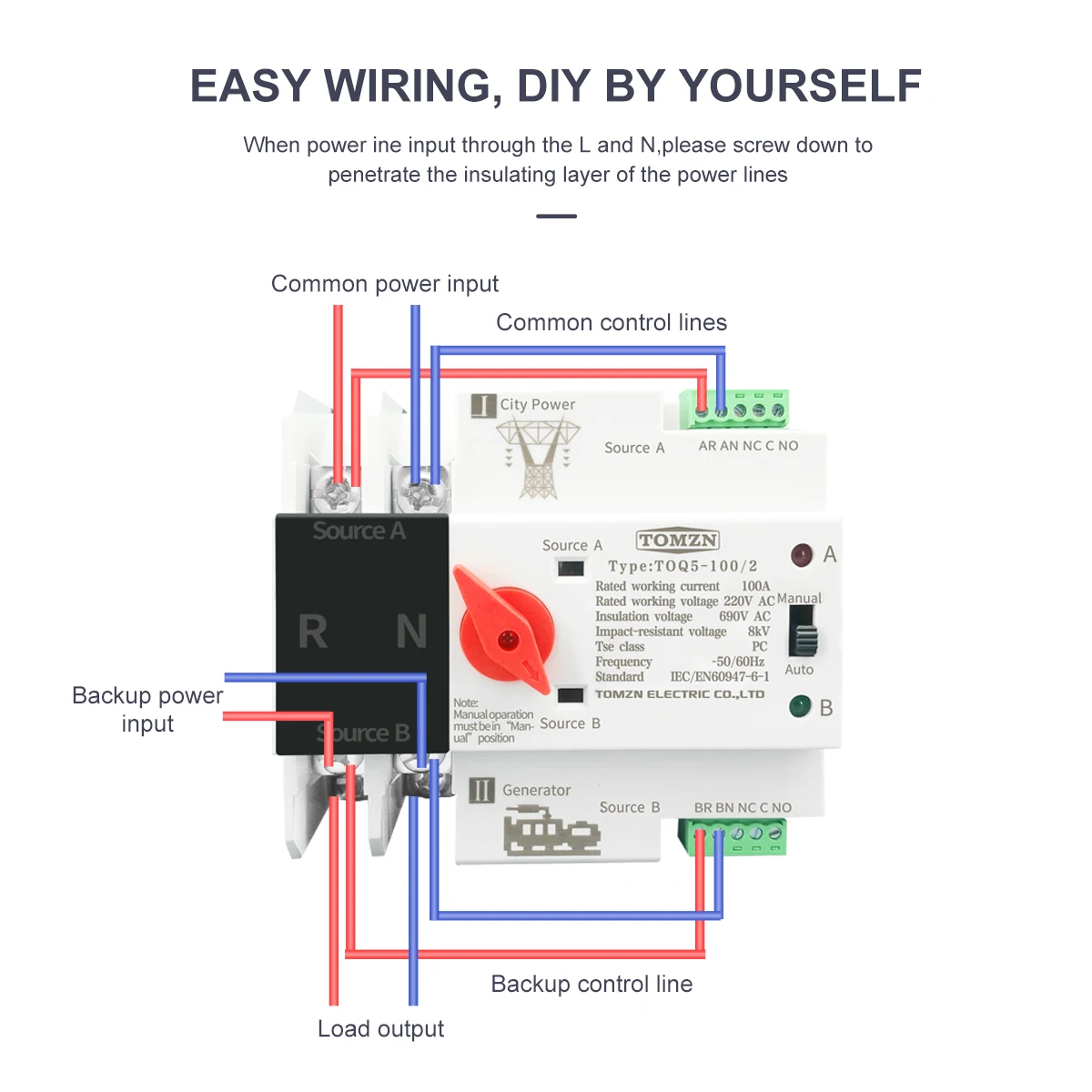 Imagem -04 - Mcb tipo Interruptor de Transferência Automático de Potência Dupla Ats p 63a 230 v