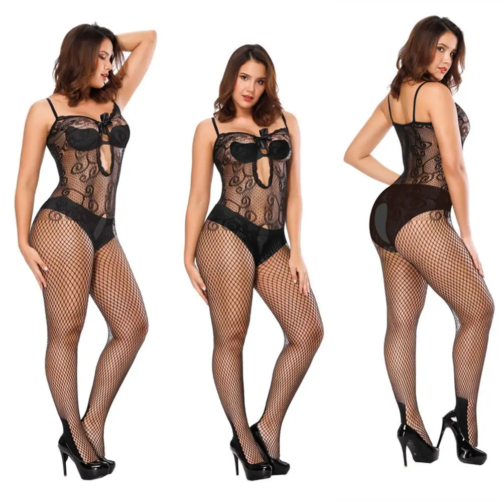 Crotchless  Hot Bodystocking Body Sexy Lingerie Mesh Fishnet Black Lingerie Sexy Hot Erotic Bodysuit Women Sexy Underwear