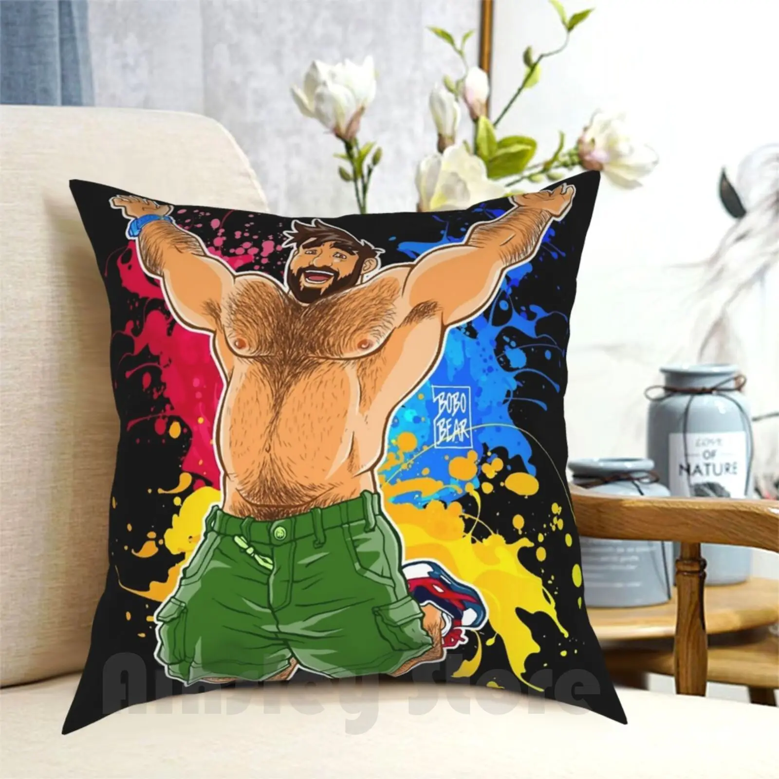 Adam Likes Summer Pillow Case Printed Home Soft DIY Pillow cover Bobobear Bobobearart Bobo Bear Bear Bear Week Bear Weekend