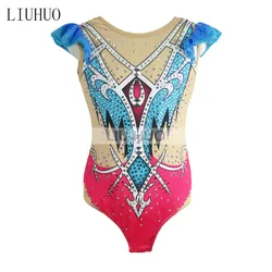 LIUHUO Figure Skating Dress Women's Girls' Ice Performance Rhythmic Gymnastics Competition Leotard Unitard Training Multicolor