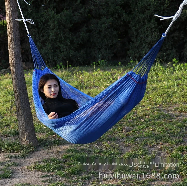 

Outdoor Swing Hammock Garden Double Ice polyester Breathable Parachute Bed Fashion Portable Picnic Camping Leisure Swing Chair