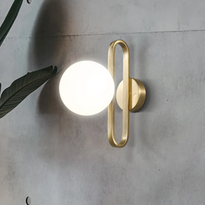 Modern Wall Lamp Nordic Led Ball Shape Ceative Lighting Fixtures Bedroom Bedside Living Room Background Decoration Sconce Lights