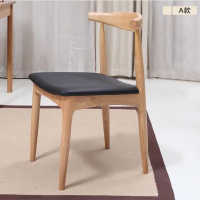 Manufacturer custom solid wood dining chair simple home living room restaurant dining table chair modern office personality