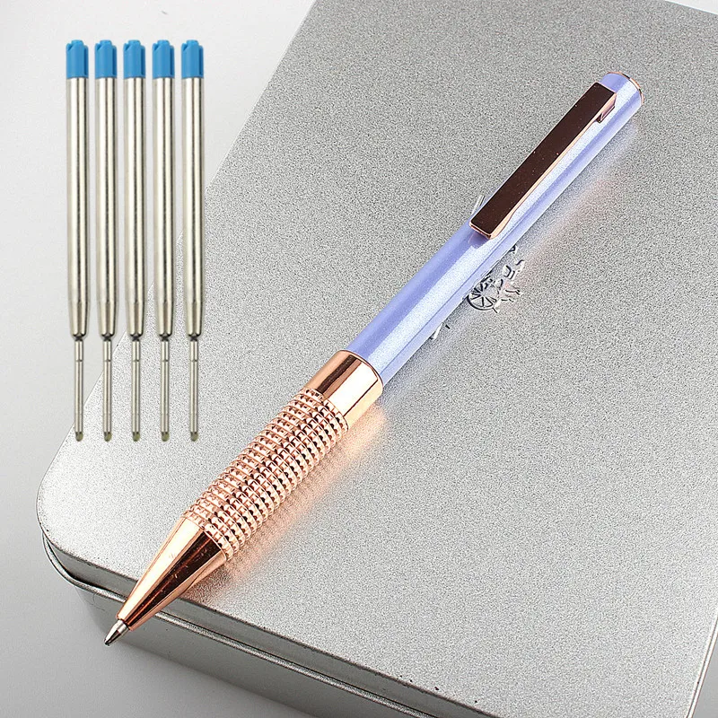 

Luxury Heavy Feel Metal Ballpoint Pens School Business Office Signature Roller Pen Writing Ballpen Student Stationery Supplies