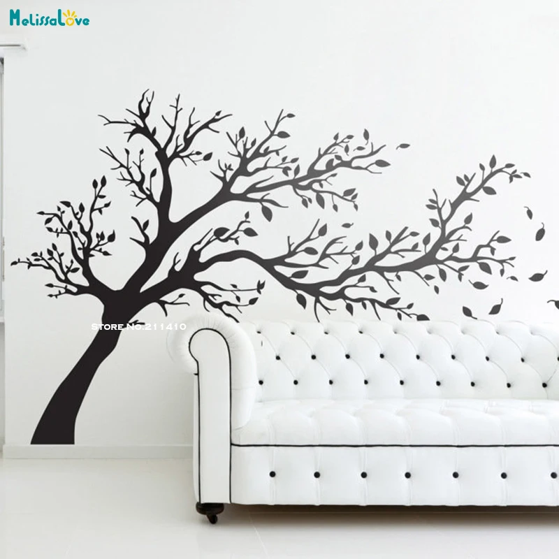 Monochrome Spring Tree Wall Sticker Home Decor Living Room Nursery Decals Art Delicate Decals Home Decor Removable YT3204