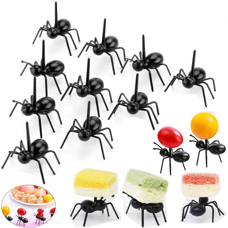 Ants For Canape Food Fruit Picks Decoration Ant Forks Snack Cake Dessert Beno Tableware Home Kitchen Party Dinner Plastic Pick