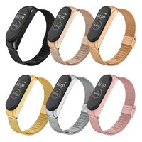 Strap For Xiaomi Mi Band 6 5 4 3 Stainless Steel Mesh Belt Watches Band Smart Watch Bracelets Women Men's WristWatch Watchband