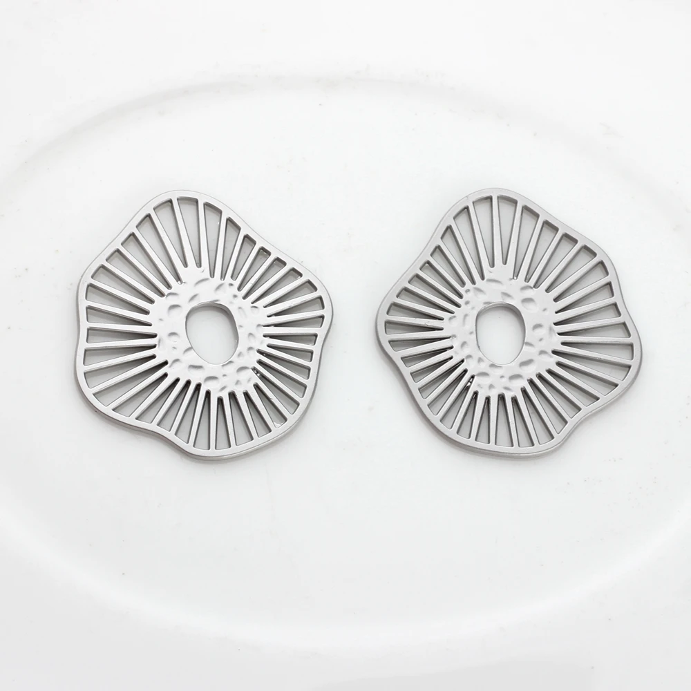 Zinc Alloy   Geometry Radiation Shape Hollow Charms 35mm 6pcs/lot For DIY Earrings Jewelry Making Accessories