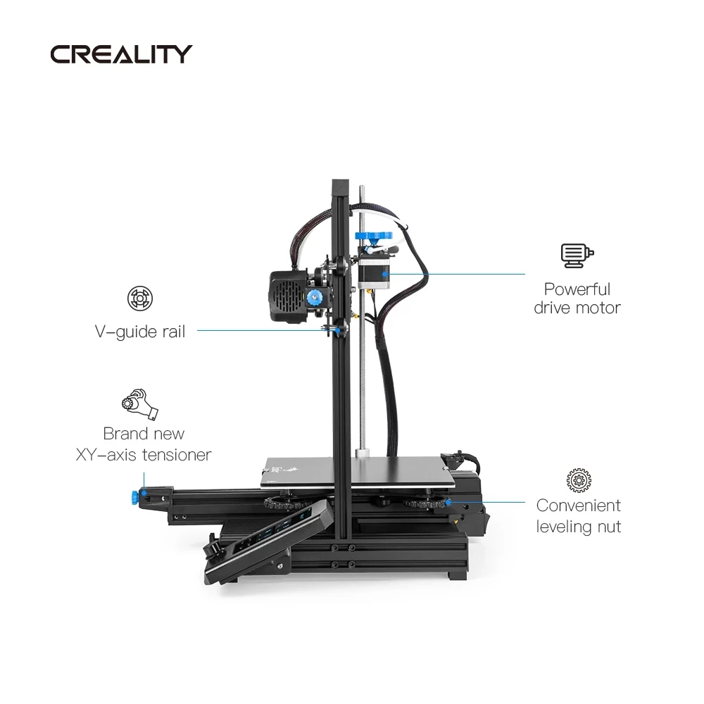 Imagem -05 - Impressora Ender-3 v2 Mainboard Silencioso Tmc2208 Drivers ui 4.3 Polegadas Lcd Colorido Cama de Vidro Carborundum Crialidade Creality3d