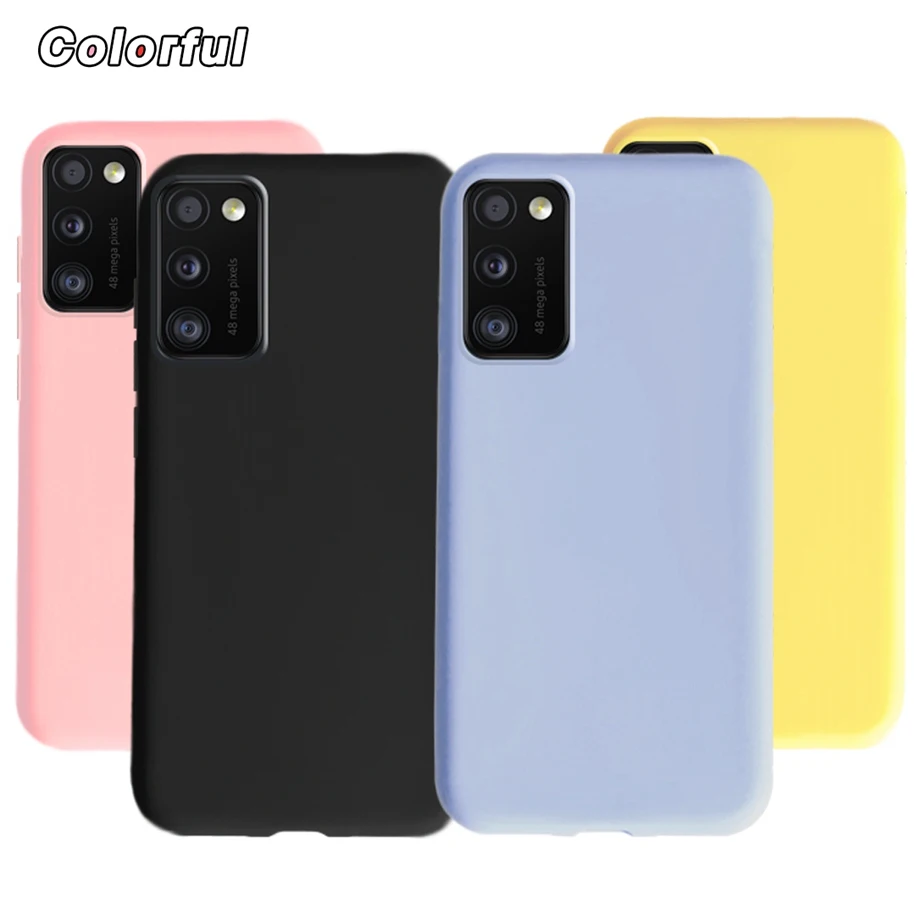 For Samsung Galaxy A41 Liquid Silicone Case Soft Matte Shell Cover For GalaxyA41 SM-A415F A 41 Soft-Touch Back Protective Bumper