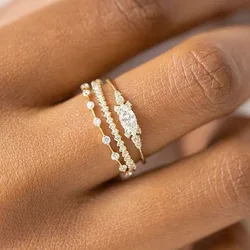 Neue INS Gold Farbe Edle Trend Dainty Ringe Für Frauen Eintrag Lux Zirkon Midi Finger Ringe Für Mädchen Jahrestag Schmuck KAR229