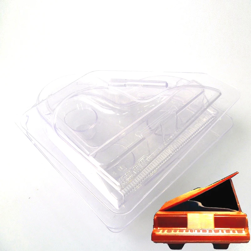 3D Transparent Piano Chocolate Mold Kitchen Baking Cake Decoration Mould Tools Diy Easy Release Cleaning Cake Candy Making Mold