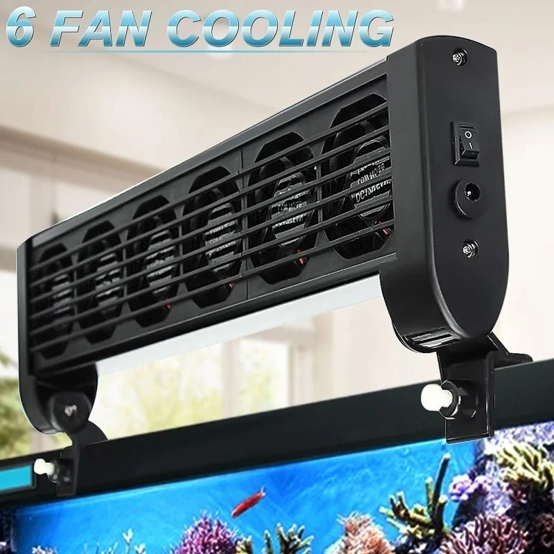 

Aquarium Marine Tropic Fish Tank Chillers Cooling Fan 6 Fans + Adapter 12V For Aquarium Fish Tank US Plug