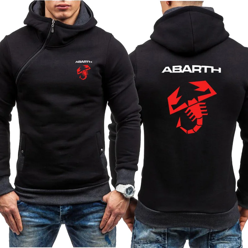 Hoodie Pria Musim Semi Musim Gugur Kaus Gambar Logo Mobil Abarth Hoodie Pria Mode Jaket Pullover Pria Kasual Rantai Miring Hip Hop