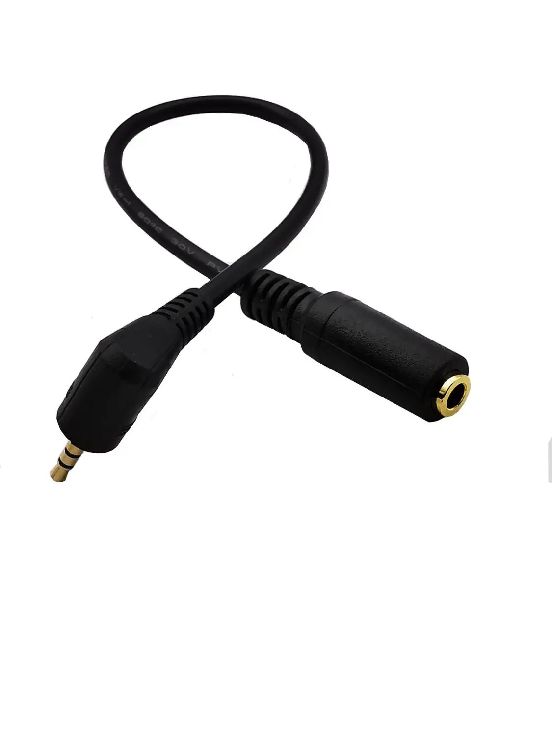 2.5mm straight/ Right Angle Male Plug to 3.5mm  Female Jack Stereo AUX Audio TRS Socket DC Power Adapter Converter Cable  Length