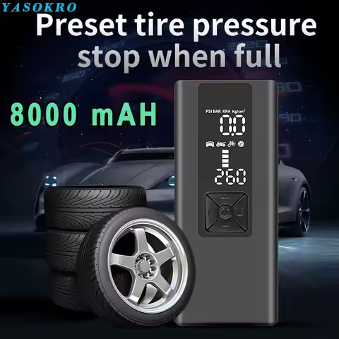 8000mAh 휴대용 자동차 공기 압축기 12V 150PSI 오토바이 자전거 보트 자동 타이어 공에 대 한 전기 무선 타이어 팽창기 펌프