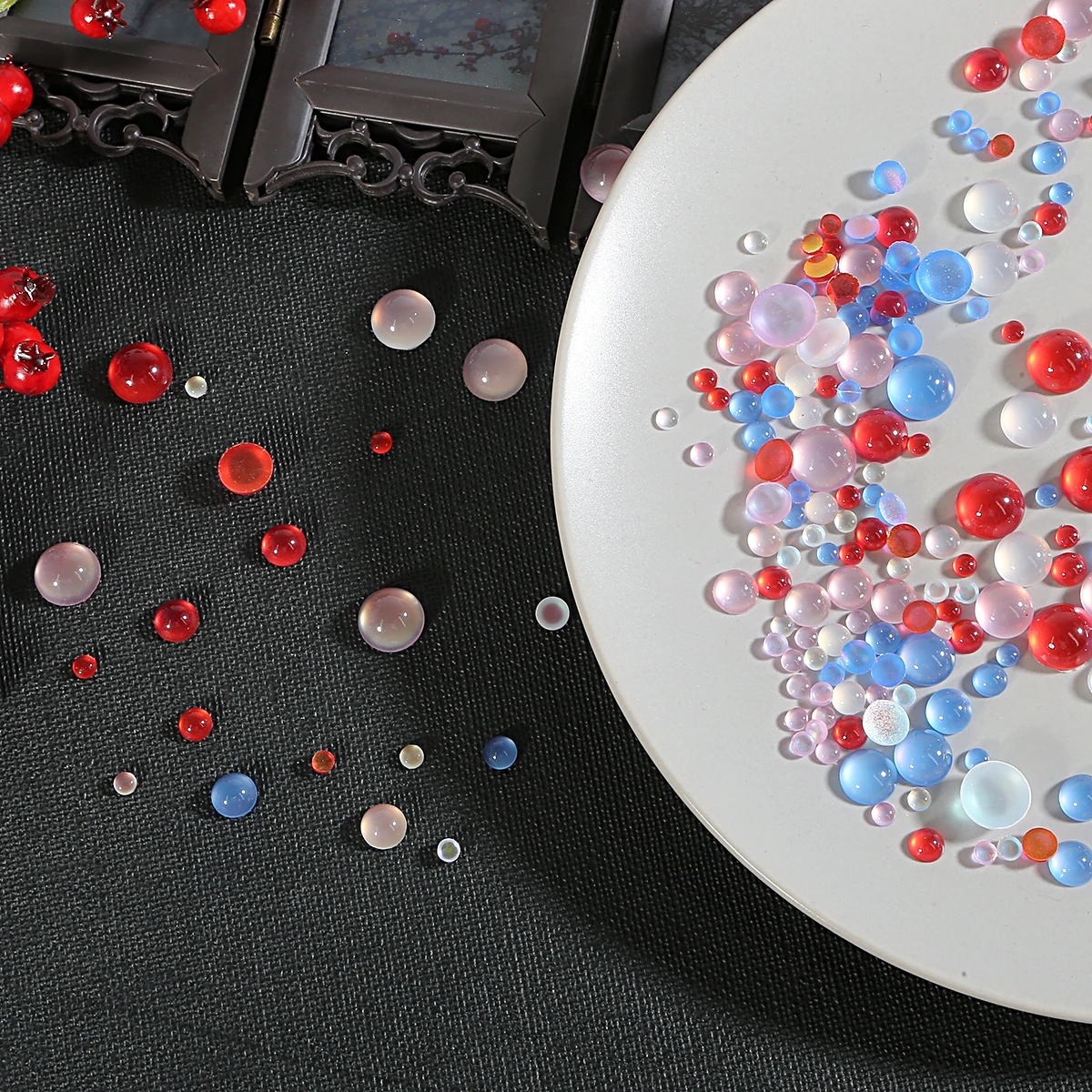 4 6 8 10 12mm Round Flat Back Spacer Clear Resin Cabochon Red White Blue Pink 20-50Pcs DIY Jewelry Accessories Findings