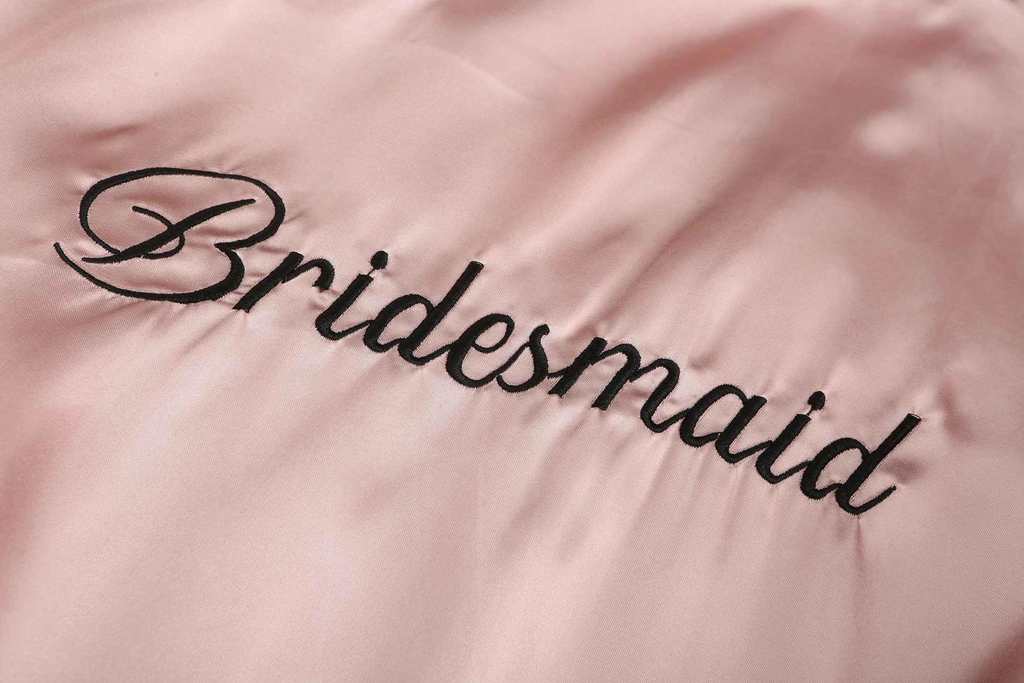 Wedding Party Bride Robe With Embroidery Black Gold Letters Kimono Satin Pajamas Bridesmaid Rose Gold Robe Pink Bathrobe