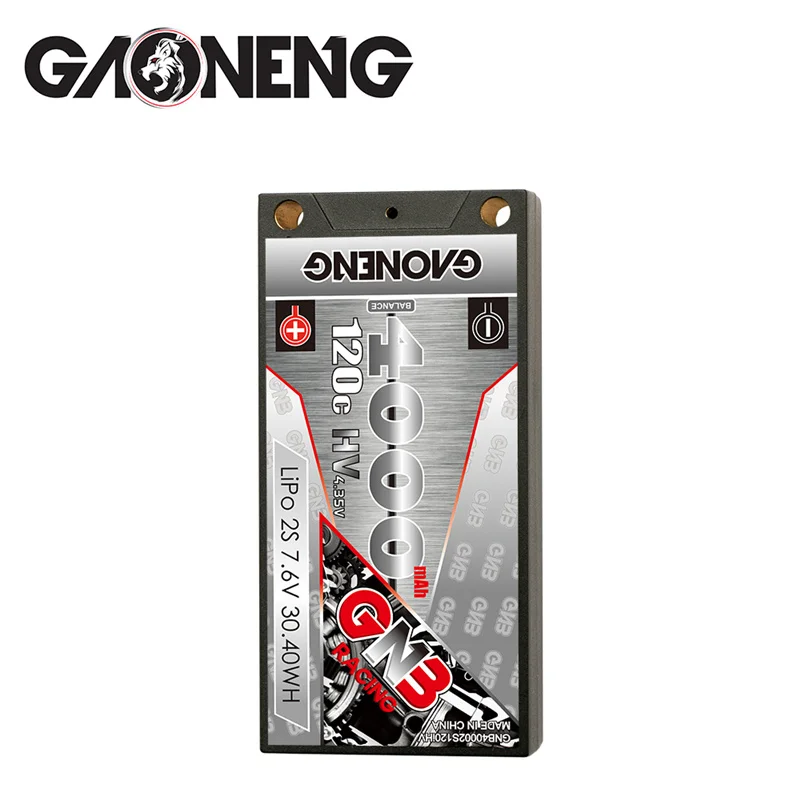 Batteria GAONENG GNB 7.6v 4000mAh 120C PLUS LiPo per telecomando ricambi auto da corsa con aggiornamento Shell batteria LiHV 2S