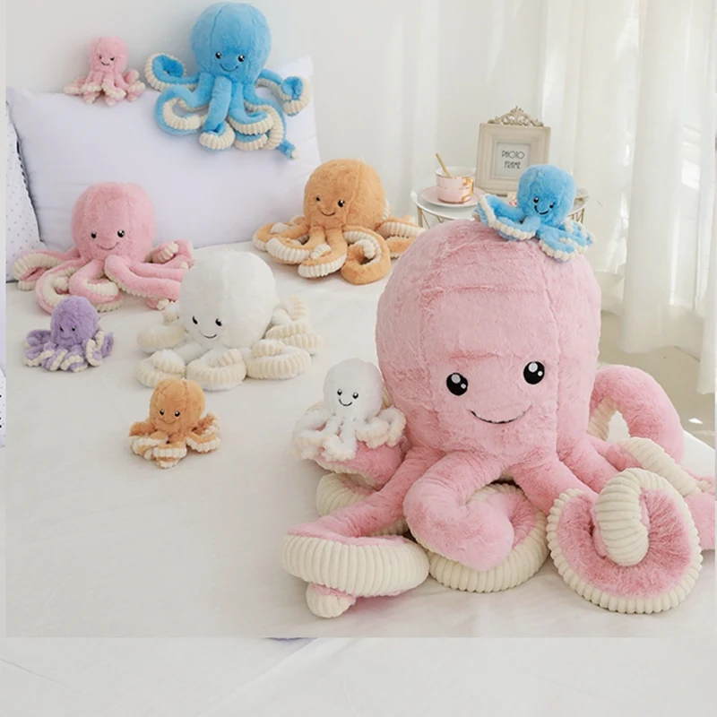 18-80 cm Cute Octopus Cushion Pendant Plush Stuffed Toy Cushions Soft Sea Animal Sofa Home Decor Doll Children Baby Shower Gifts