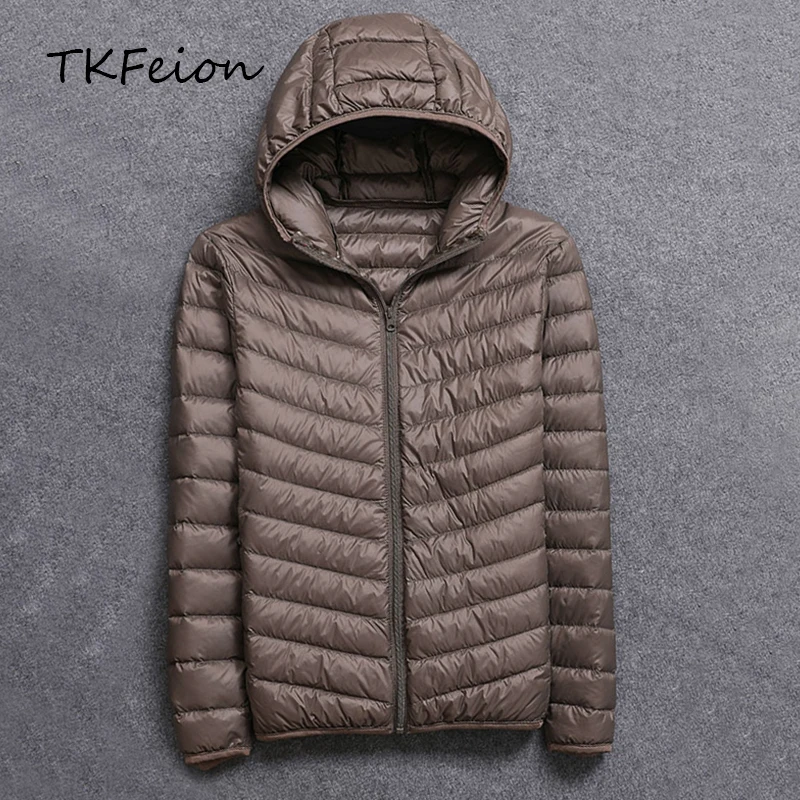 

Mens Winter Jackets Down Parkas Plus Size 5XL 6XL 7XL Warm 90% Duck Down Filler Ultra Thin Light Male Spring Autumn Hooded Coats