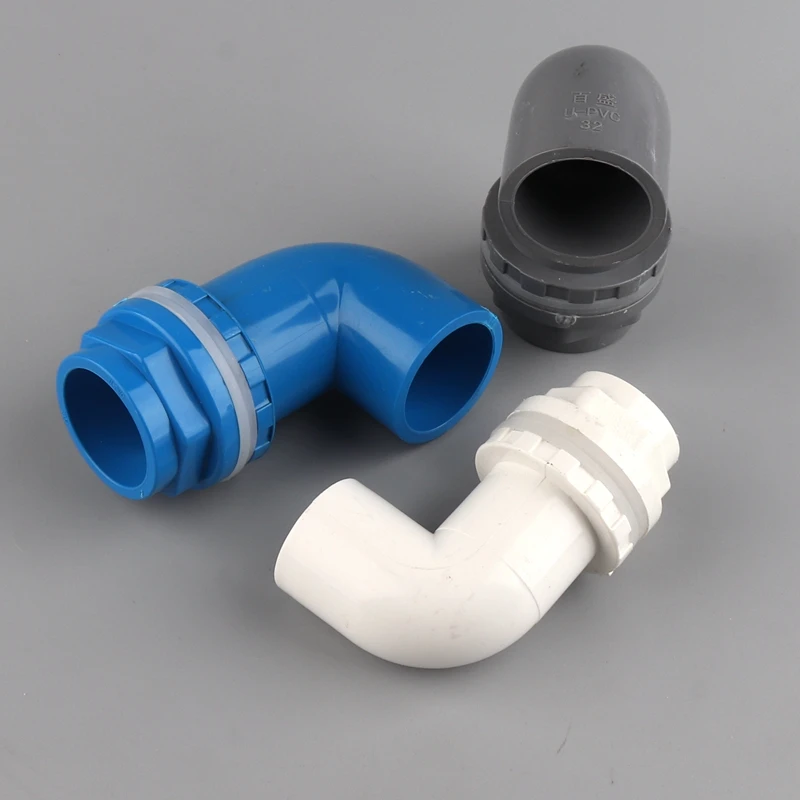 

10pcs Fish Tank L Type Drainage Aquarium 90 Degree Elbow Bulkhead Connector 20 25 32mm PVC Pipe Joints Outlet Drain Fitting