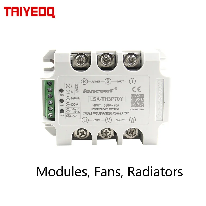 50A-90A Three-phase AC Voltage Regulating Module With Heat Sink And Fan Power Regulator Thyristor Solid State Relay Dimming