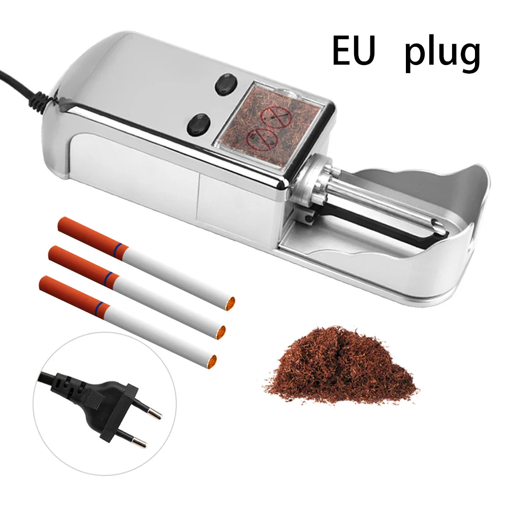 Tobacco Roller Smoking Tool Herb Tobacco Roller Electric Automatic Cigarette Rolling Machine DIY Pipe Injector EU Plug