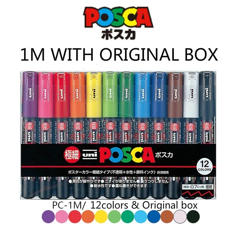 

Acrylic 12/8 Color Mitsubishi Posca Pc-1m Cartridge - Ultra-thin Warhead -0.7mm Art Cartridge - Office School Gift Pen Art Pens