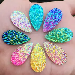 15*29mm AB wasser tropfen Harz Strass Flatback Edelsteine Strass Kristall Steine Für Kleid Handwerk Dekorationen 15PCS -HE12