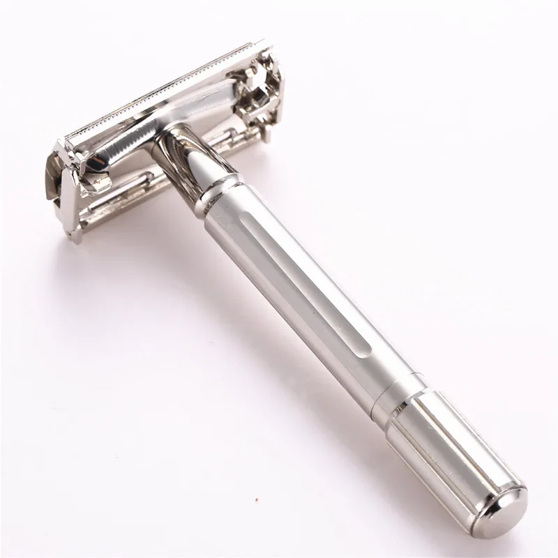 Neue Sicherheit Razor Männer Rasieren Doppel Kanten Rasierer Metall Griff Hand Austauschbare Klinge Rasierer Mit Reise Box 1 Klinge