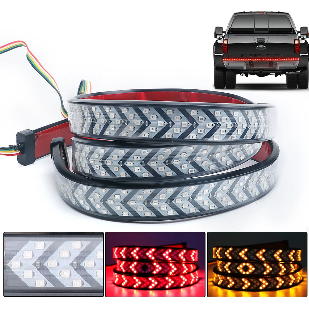 Car Brake Turn Lights Truck Tailgate LED Light Strip Trailer Lamp Rear Tail DRL Driving Reverse Light for Pickup Toyota Ford 12V