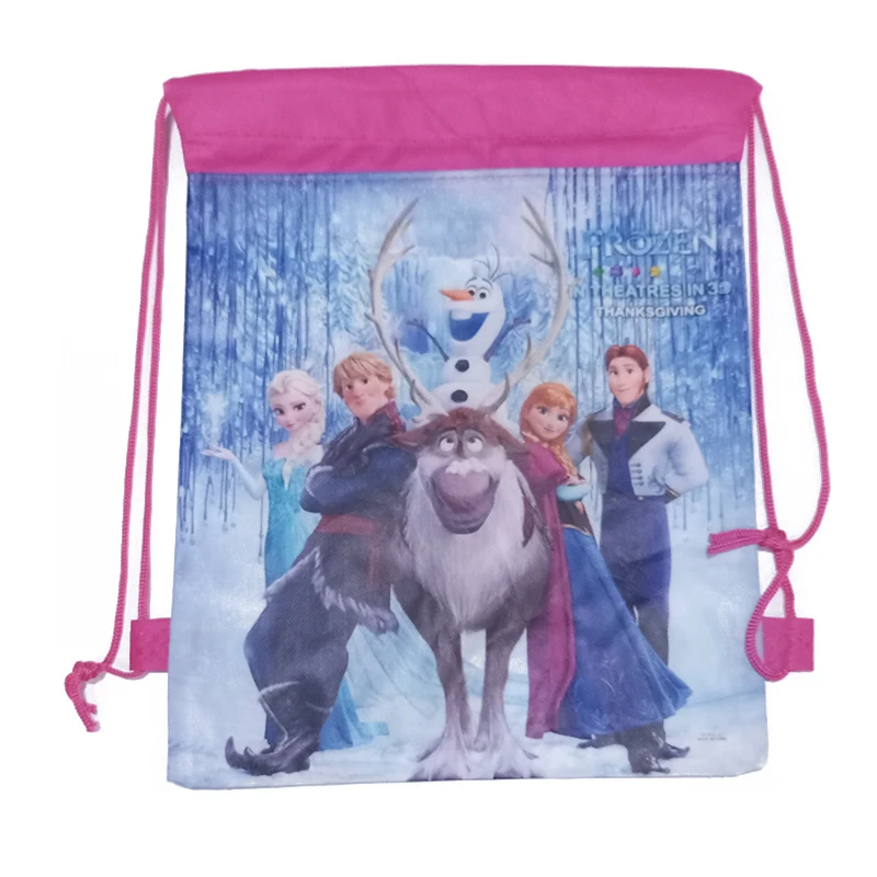 1 pçs disney tecidos não tecidos crianças favor bolsa de viagem armazenamento roupas sapatos sacos de cordão de algodão sacos escola portátil mochila