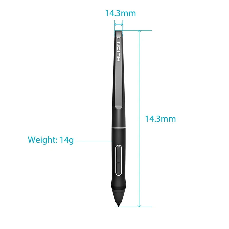 HUION Battery-Free Pen PW507 2 Express Keys Digital Stylus for Drawing Tablet Monitor Kamvas Pro 12/13/16/20(2019), Kamvas 16/20