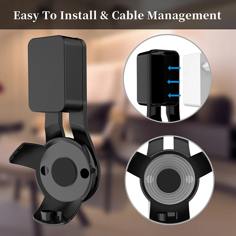 LINGYOU منفذ جدار جبل شماعات حامل ل Alexa Echo Dot 4th & 5th Gen توفير المساحة الملحقات في غرفة النوم المطبخ الحمام