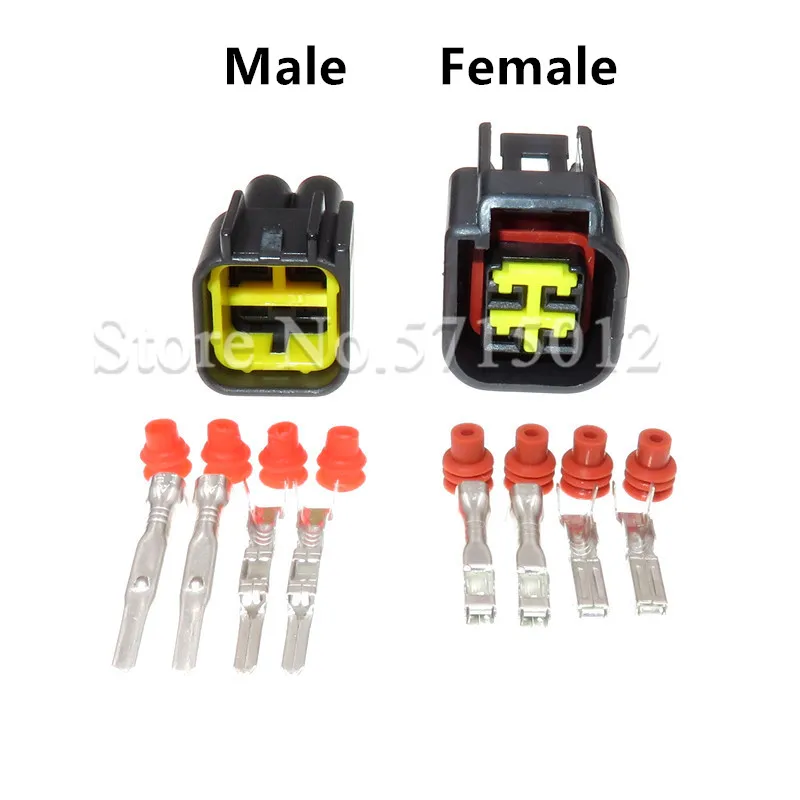 4 Hole Automotive Connector Waterproof Electrical Cable Connectors 12444-5504-2 Ignition Coil Plug FWY-C-4F-B For Ford