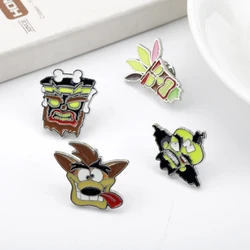 Cartoon Figure Brooch Crash Bandicoot Enamel Badge Pins Brooches Women Men Backpack Pins Woah Gift