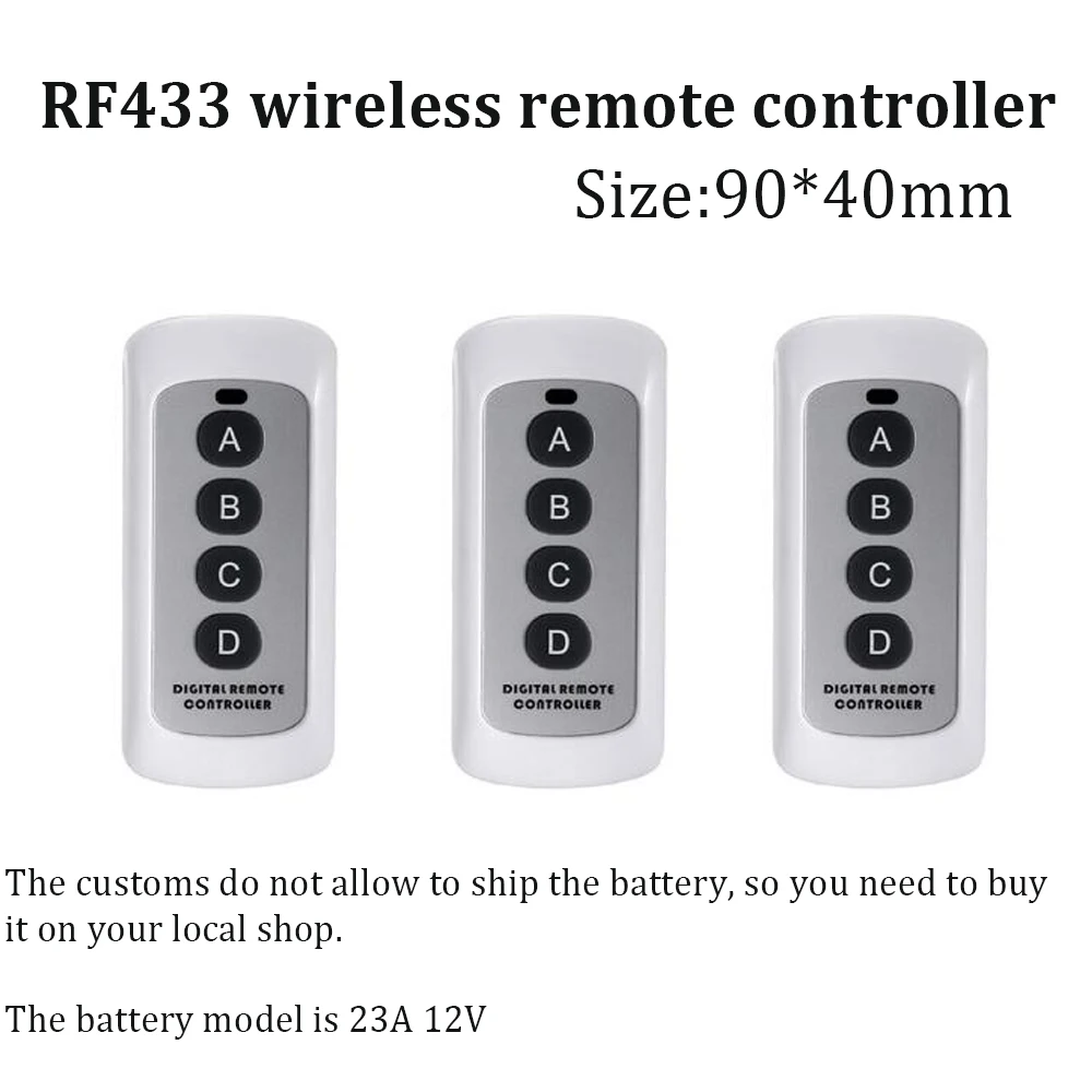 Wireless Smart remote controller 433MHz 4 Buttons light switch Accessories RF433 MHz distance 20m digital sticky controller