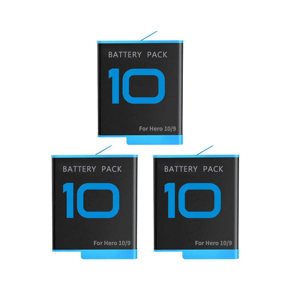 TELESIN ل GoPro بطل 10 9 تخزين سريع شاحن بطاريات صندوق 3 قطعة 1800 مللي أمبير بطارية ل GoPro 10 بطل 9 عمل اكسسوارات