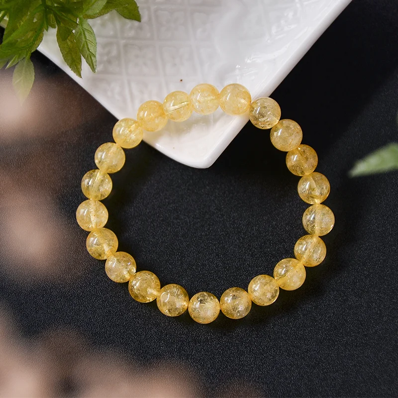 8mm Natural Citrine Beaded Knotted Mala Necklace Meditation Yoga Blessing Healing Jewelry Bracelet Set 108 Rosary Tassel Pendant