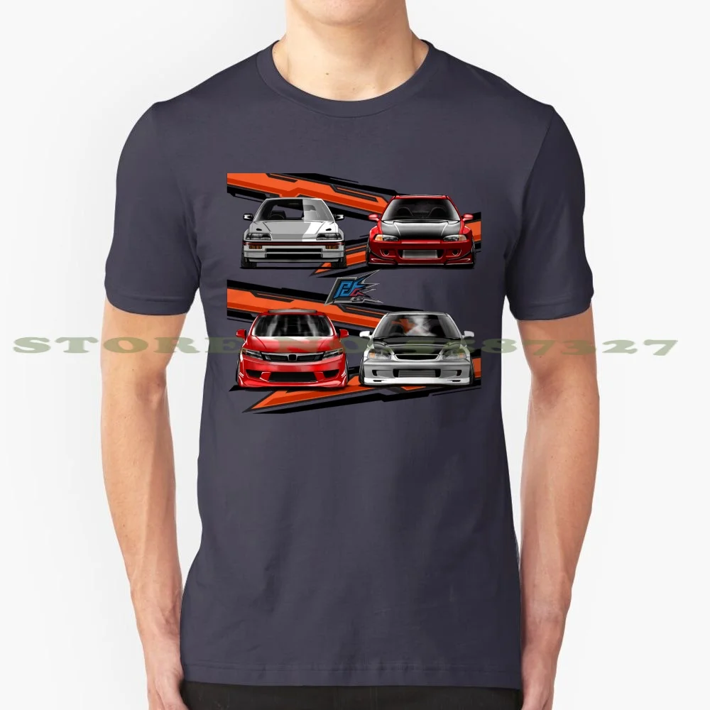 Civic Ef9 Em1 Fb6 Eg6 Ek9 White And Red 100% Cotton T-Shirt Ef9 Ek9 Eg3 Eg5 Fk8 Civic Eg6 Ej6 Ej8 Em1 Fb6 Kanjozoku Jdm Legend