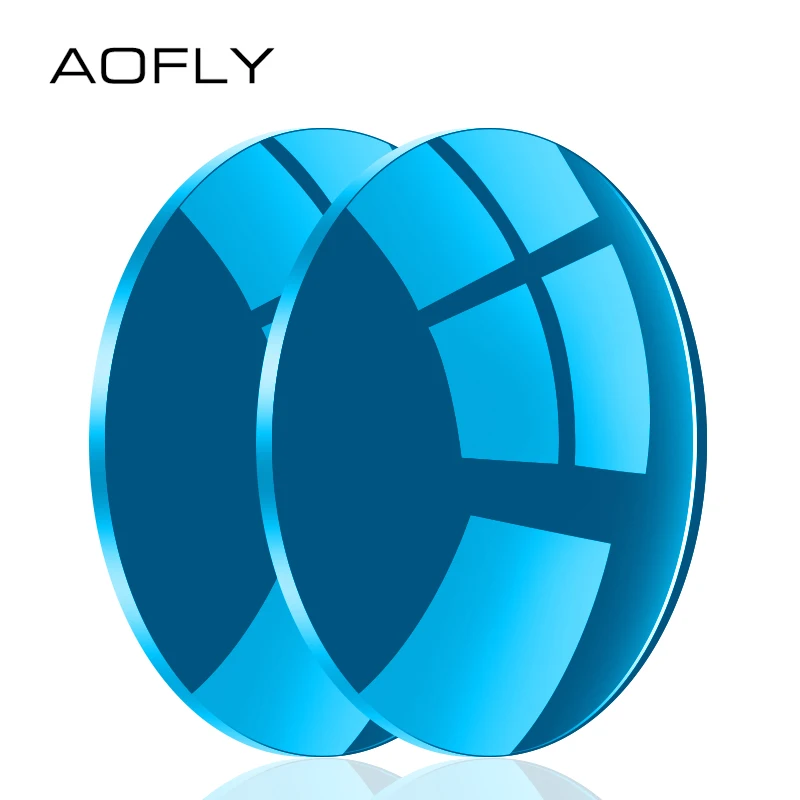 AOFLY  1.56 1.61 1.67 Colored Myopia Sunglasses Lenses Anti-glare Prescription CR-39 Resin Aspheric Optical Glasses Lenses UV400