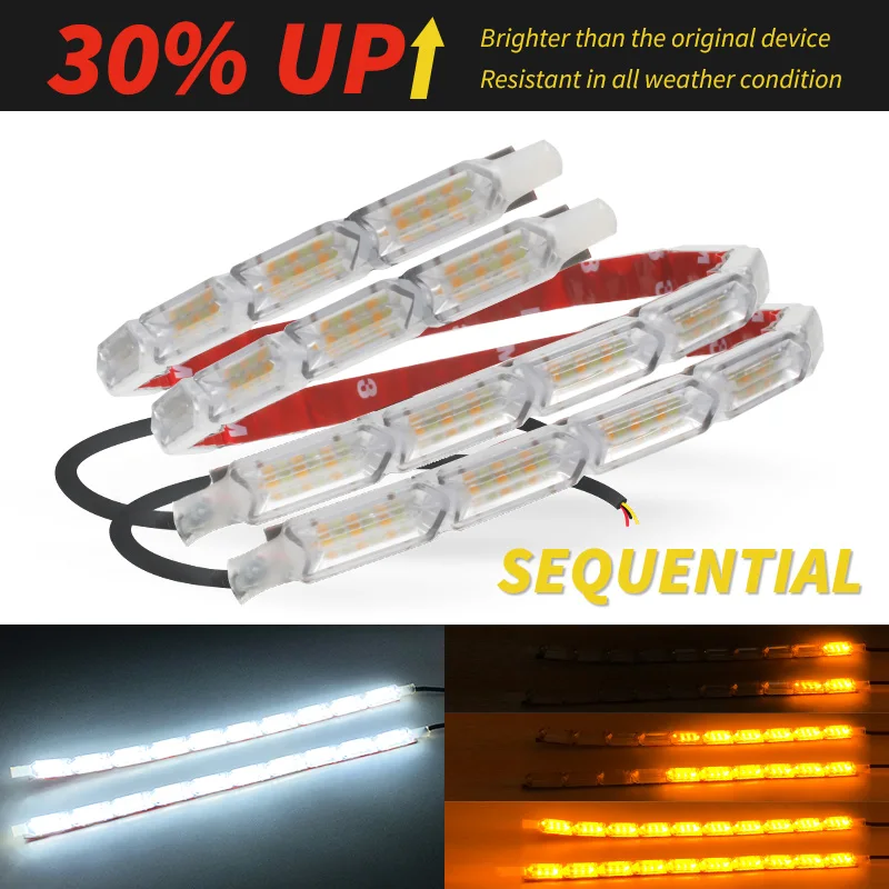 2x Double Color Car Flexible Led Strip Light Crystal Flexible Tube Light DRL Daytime Running Light Waterproof Car Styling