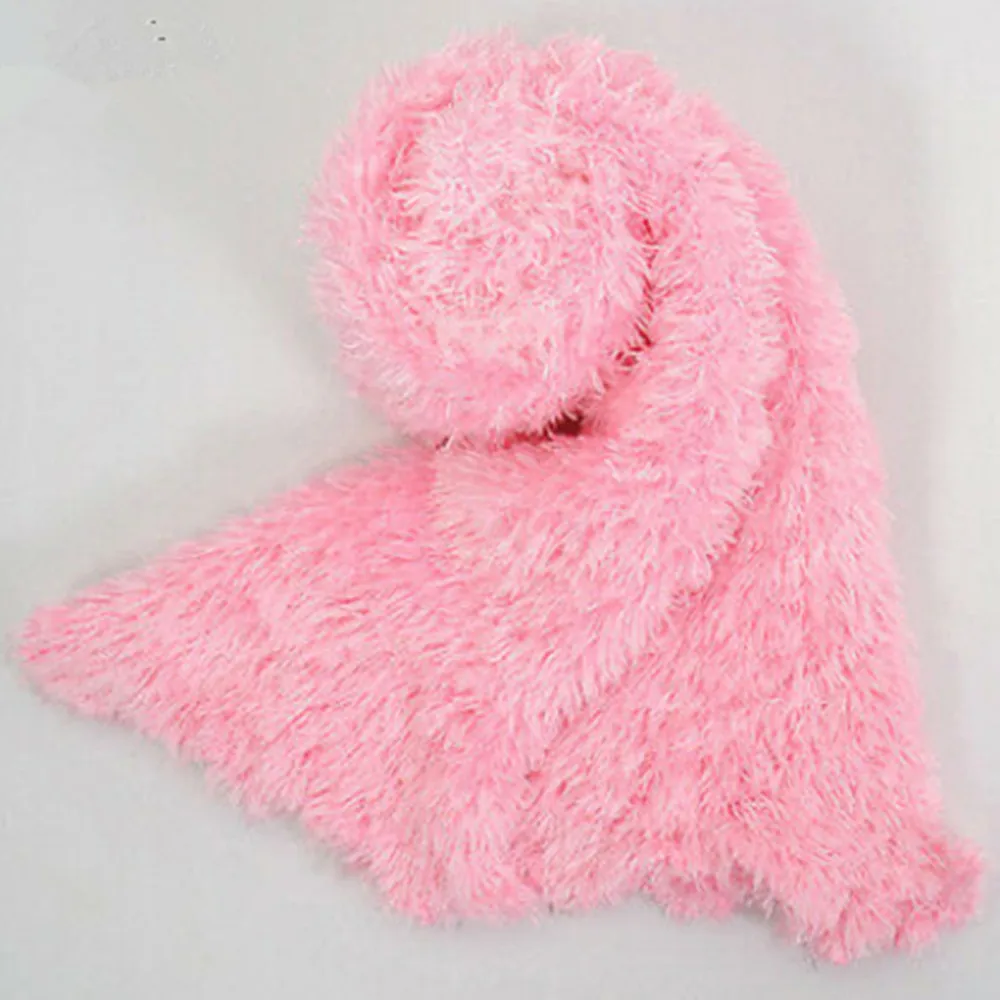 Fashion Women fluffy Soft knitting long scarf hairy shawl WJ004