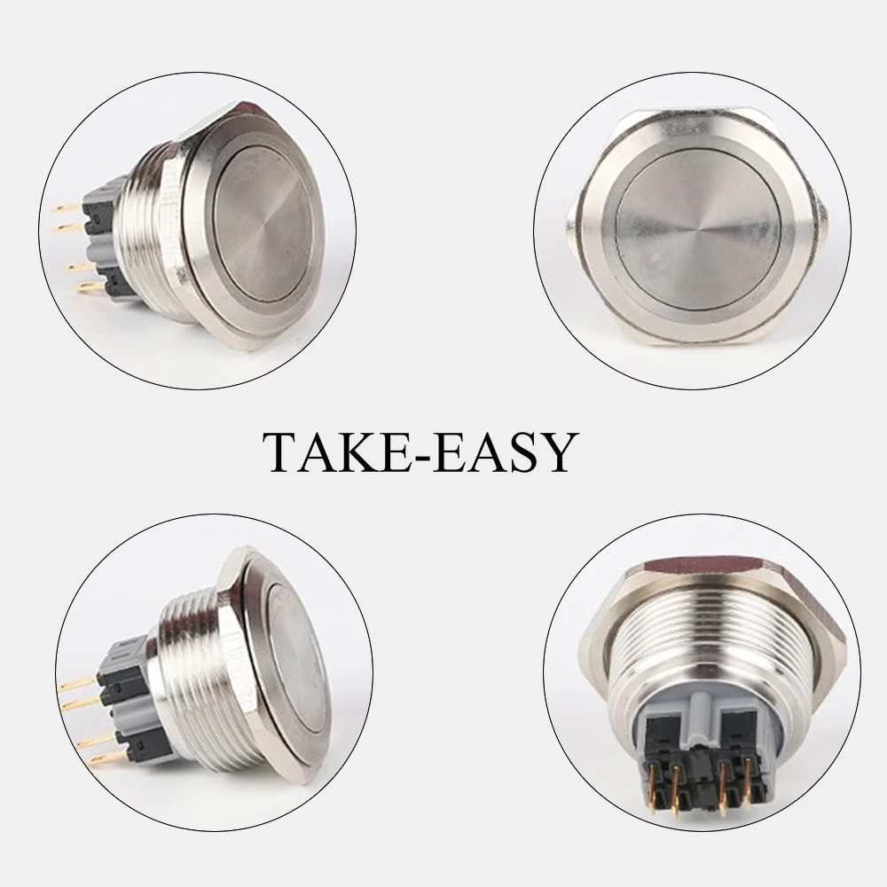 Electric Waterproof Power 12v Led Light Momentary Push Button Switch 22/25/30 mm Pressure Microswitch  220v 24v 3v