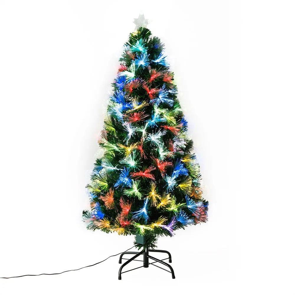 HOMCOM Christmas tree 120cm Artificial trees with 130 LED lights 7 colors and bright decorative star