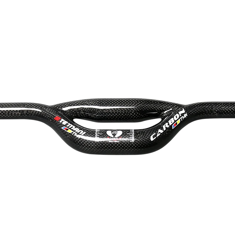 Newest TEMANI Foled bike 3K full carbon fibre Double tube bicycle handlebar carbon bar with bumper 25.4/31.8*600-740mm