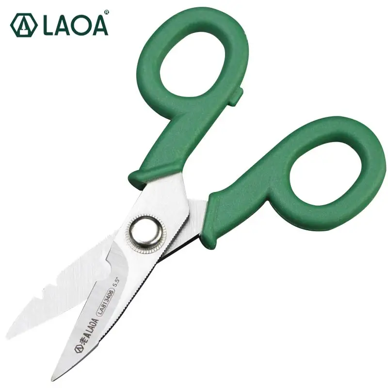 LAOA 5.5 Inch Stainless Scissors Household Shears Tools Electrician Scissors Stripping Wire Tools Cut Wires